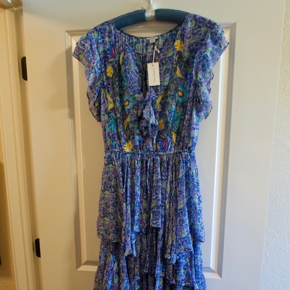 Sundance Dresses & Skirts - SUNDANCE LAVENDER TIERED DRESS, MEDIUM, LAVENDER WITH EMBROIDERED FLOWERS